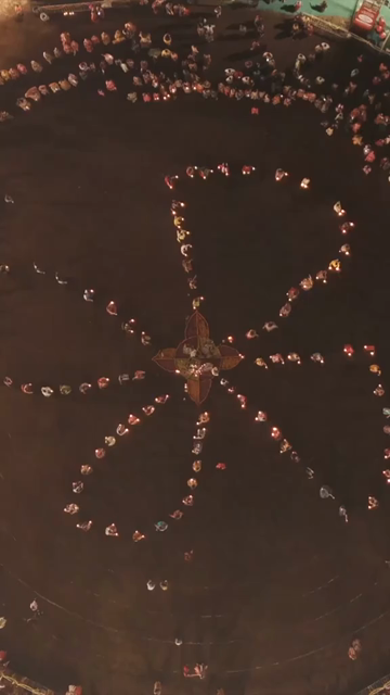 Vertical Aerial View of Garba Celebration in Bhopal