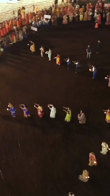 Vertical Aerial View of Garba Celebration in Bhopal