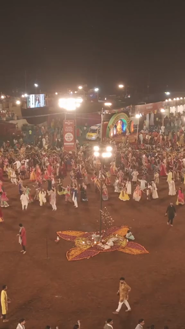 Vertical Aerial View of Garba Celebration in Bhopal