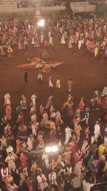 Vertical Aerial View of Garba Celebration in Bhopal