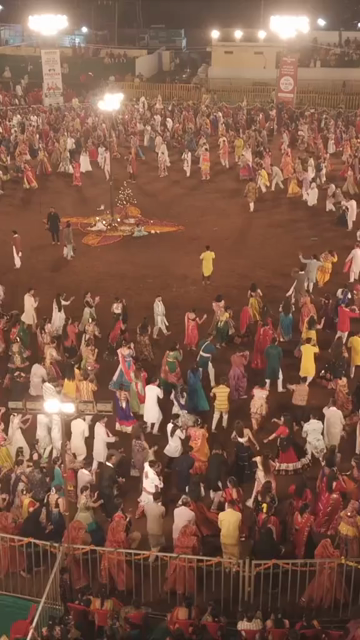 Vertical Aerial View of Garba Celebration in Bhopal