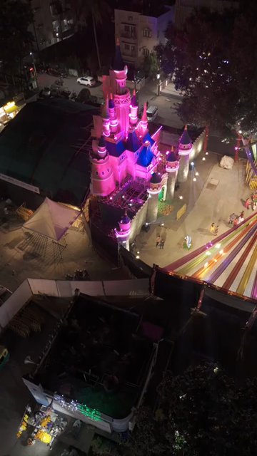 Vertical Aerial View of Garba Festival Ground in Bhopal, India