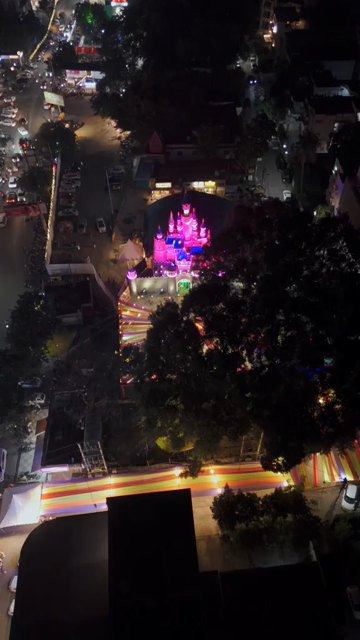 Vertical Aerial View of Garba Festival Ground in Bhopal, India