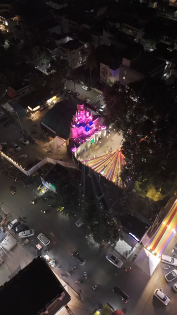 Vertical Aerial View of Garba Festival Ground in Bhopal, India