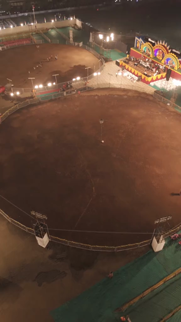 Vertical Aerial View of Garba Festival Ground in Bhopal, India