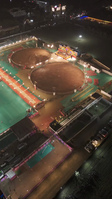 Vertical Aerial View of Garba Festival Ground in Bhopal, India