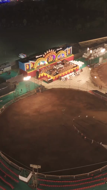 Vertical Aerial View of Garba Festival Ground in Bhopal, India