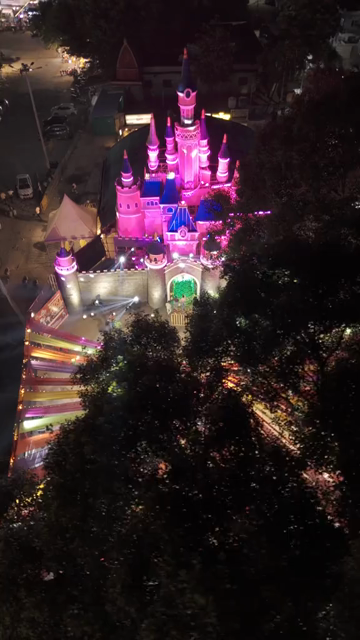 Vertical Aerial View of Garba Festival Ground in Bhopal, India