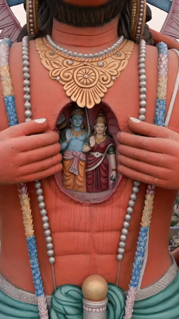Vertical Aerial View of Giant Hanuman Statue and Hindu Temple in Jabalpur