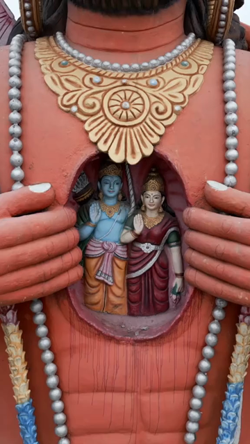 Vertical Aerial View of Giant Hanuman Statue and Hindu Temple in Jabalpur