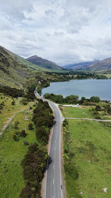 Vertical Aerial View of Glendhu Bay and Lake Wanaka New Zealand