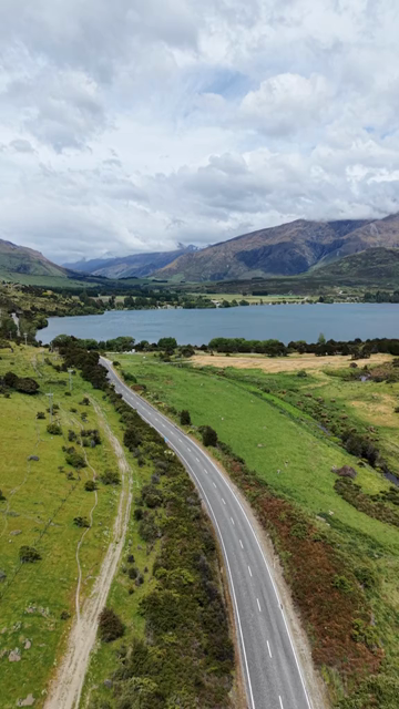 Vertical Aerial View of Glendhu Bay and Lake Wanaka New Zealand
