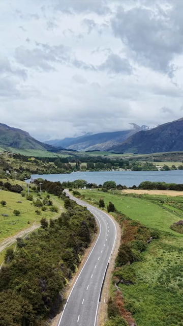 Vertical Aerial View of Glendhu Bay and Lake Wanaka in New Zealand