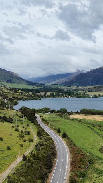 Vertical Aerial View of Glendhu Bay and Lake Wanaka in New Zealand