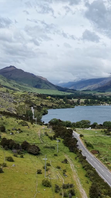 Vertical Aerial View of Glendhu Bay and Lake Wanaka in New Zealand