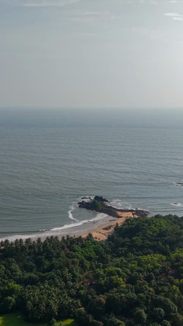 Vertical Aerial View of Gokarna Beach and Arabian Sea Coastline, Karnataka