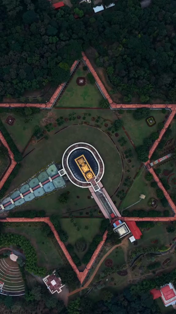 Vertical Aerial View of Sri Lakshmi Narayani Golden Temple in Vellore Tamil Nadu
