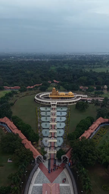Vertical Aerial View of Sri Lakshmi Narayani Golden Temple in Vellore Tamil Nadu
