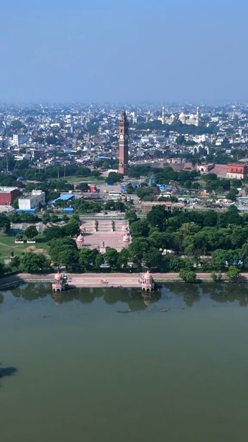 Vertical Aerial View of Gomti River in lucknow