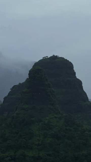 Vertical Aerial View of Gorakhgad Fort and Twin Peaks in Murbad Maharashtra