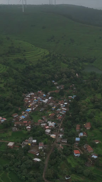 Vertical Aerial View of Gudhe Panchgani Plateau and Lush Green Sahyadri Hills Sangli Maharashtra