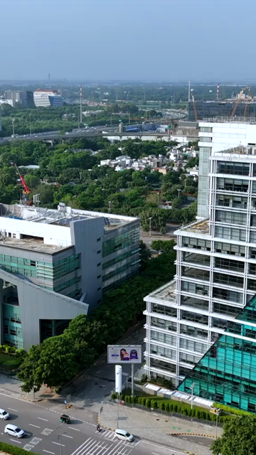 Vertical Aerial View of Gurugram Cyber City India