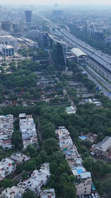Vertical Aerial View of Gurugram Cyber City India