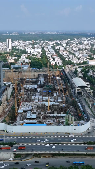 Vertical Aerial View of Gurugram Cyber City India