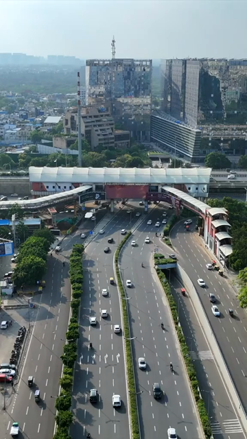 Vertical Aerial View of Gurugram Cyber City India