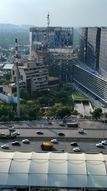 Vertical Aerial View of Gurugram Cyber City India