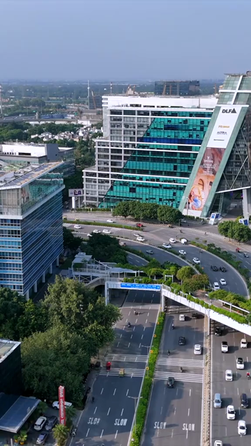 Vertical Aerial View of Gurugram Cyber City India