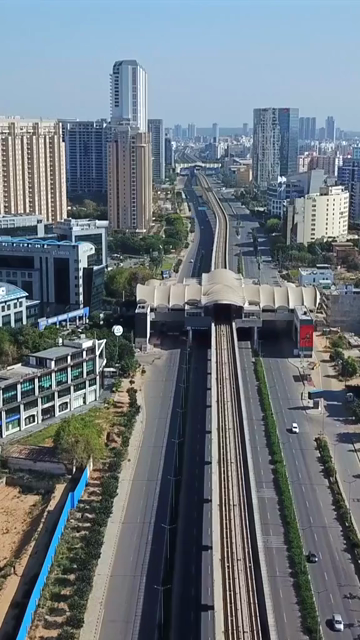 Vertical Aerial View of Gurugram During COVID 19 Lockdown India