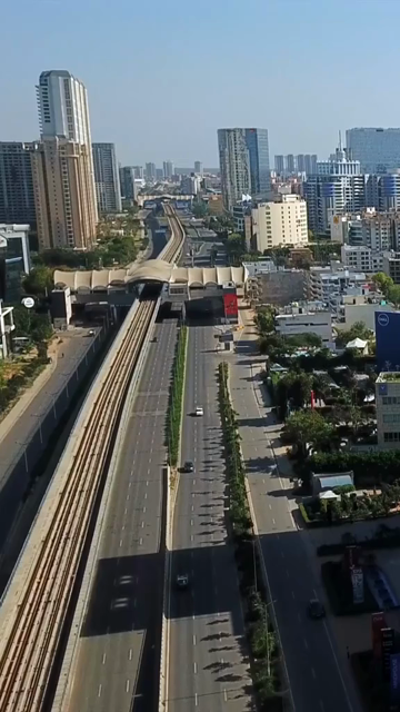 Vertical Aerial View of Gurugram During COVID 19 Lockdown India