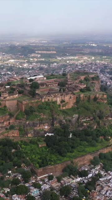 Vertical Aerial View of Gwalior Fort Madhya Pradesh India