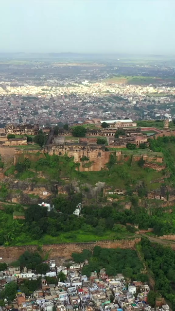 Vertical Aerial View of Gwalior Fort Madhya Pradesh India