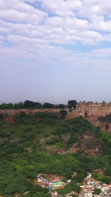 Vertical Aerial View of Gwalior Fort Madhya Pradesh India