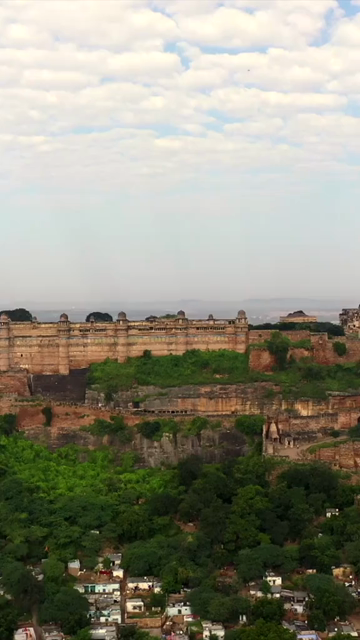 Vertical Aerial View of Gwalior Fort Madhya Pradesh India