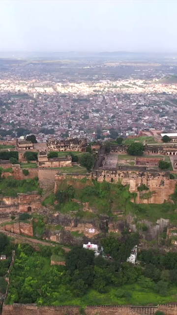 Vertical Aerial View of Gwalior Fort Madhya Pradesh India