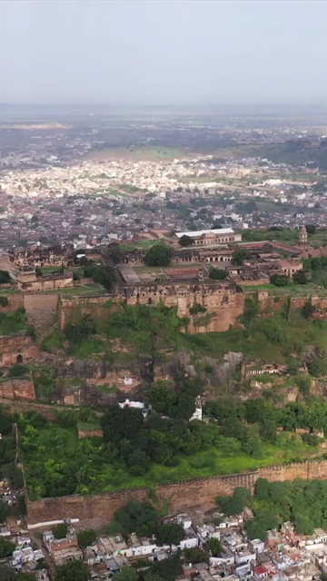 Vertical Aerial View of Gwalior Fort Madhya Pradesh India