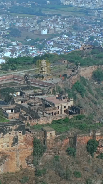 Vertical Aerial View of Gwalior Fort Madhya Pradesh India