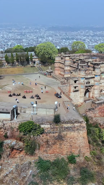 Vertical Aerial View of Gwalior Fort Madhya Pradesh India
