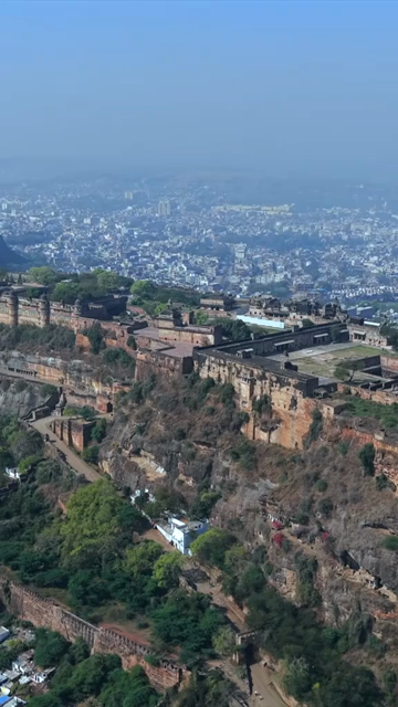 Vertical Aerial View of Gwalior Fort Madhya Pradesh India