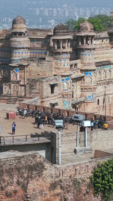 Vertical Aerial View of Gwalior Fort Madhya Pradesh India