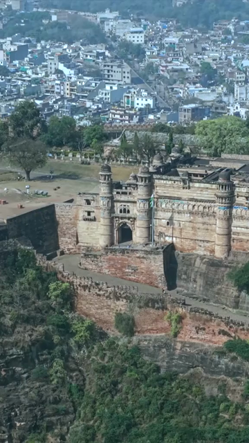 Vertical Aerial View of Gwalior Fort Madhya Pradesh India
