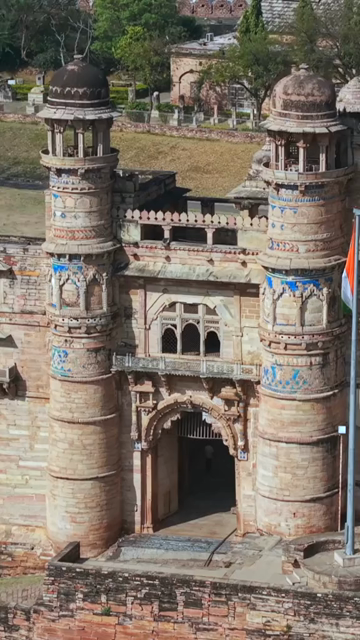 Vertical Aerial View of Gwalior Fort Madhya Pradesh India