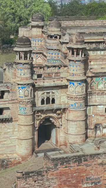 Vertical Aerial View of Gwalior Fort Madhya Pradesh India