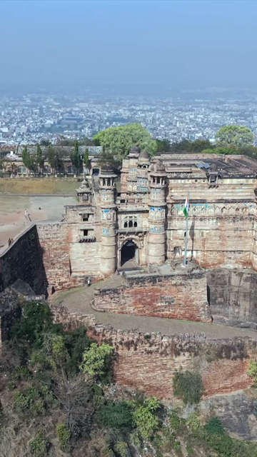 Vertical Aerial View of Gwalior Fort Madhya Pradesh India