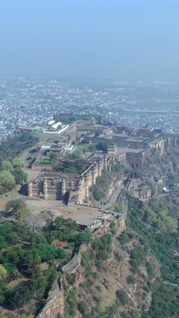 Vertical Aerial View of Gwalior Fort Madhya Pradesh India