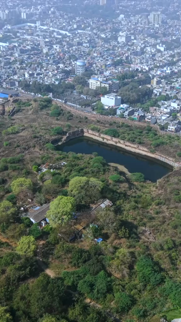 Vertical Aerial View of Gwalior Fort Madhya Pradesh India