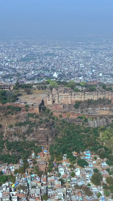 Vertical Aerial View of Gwalior Fort Madhya Pradesh India